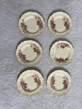 Vintage J & G Meakin England Set of 6 Plates Sunshine Rose Floral Pattern