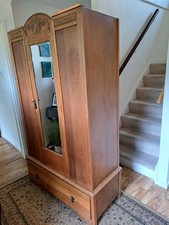 Oak wardrobe with a drawer
