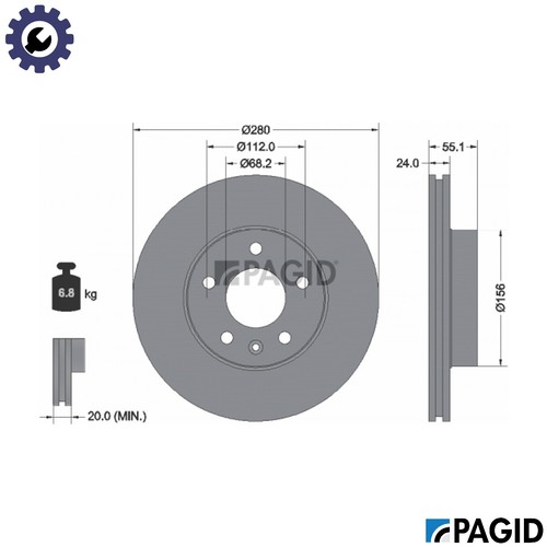 Brake disc 53958nhc - brake, vw