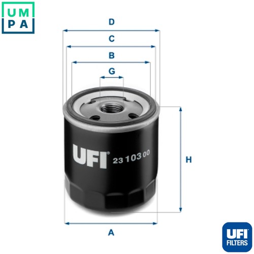 Oil filter 103 for - filter, 23.103.00