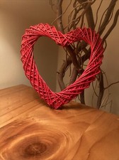 Red Wicker Heart Love Valentines Large Heart