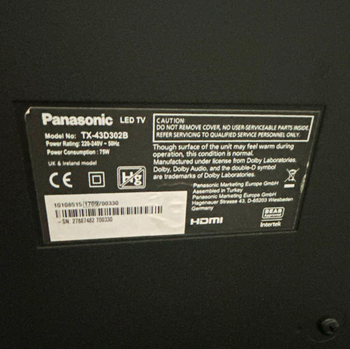 Panasonic 43d302b 43in - panasonic, led
