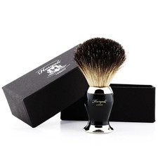Shaving Brush -Black Badger Hair Black Ebony Handle Professional Barber Salon