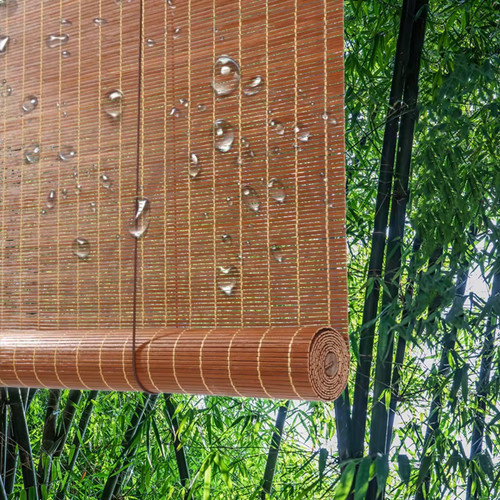 Bamboo beaded curtain blackout - bamboo,
