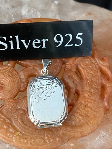 Solid silver oblong - silver, locket