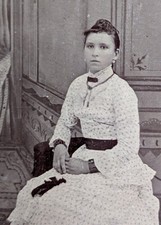 19th Century Antique Tintype Photograph Young Girl in White Dress