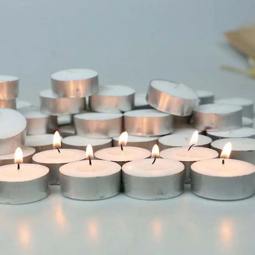 White tealight candles - white,