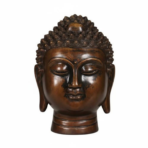 Copper buddha head textured - copper,