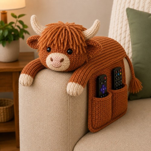 Highland cow sofa arm - highland,