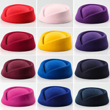 Womens Wool Felt Beret Hat Teardrop Fancy Stewardess Air Hostesses Dress Hat