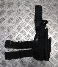 Drop Leg Holster Stealth Black Airsoft Universal Size Cordura Construction NEW