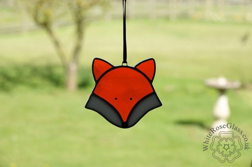 Stained glass fox - stained, head