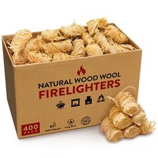 Firelighters for Wood & Log Burners Natural Wood Wool Fire Starters Box of 400