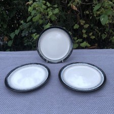 1 X Denby Halo Black Dessert Side Breakfast Plates  20.5cm In Good Condition