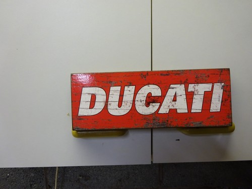 Ducati wooden garage sign - ducati,