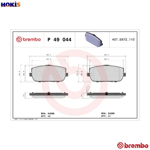 Brake pad set - disc,