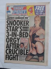 PAGE 3 GIRL + RESTAURANT GIRLS. SUNDAY SPORT.03/05/92.(FRONT AND BACK PAGE ONLY 