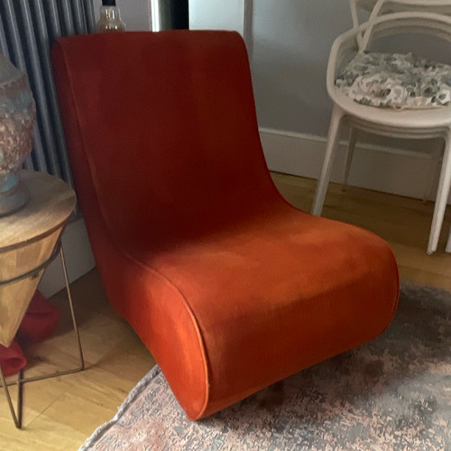 Orange upholstered accent - upholstered,