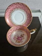 AYNSLEY  PINK CABBAGE ROSE CUP