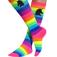 Womens Socks Black Unicorn
