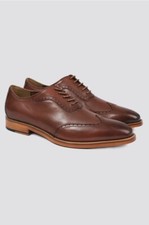 Jeff Banks Outlet Tan Leather Brogue Brown Shoes Mens Dress  UK 11 EU 45 RRP £95
