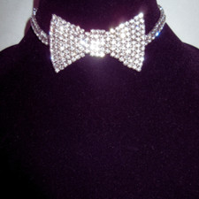 Rhinestone Bow Tie Necklace
