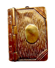19th Century Brass Vesta Matchbox Case Book Design 1800s
