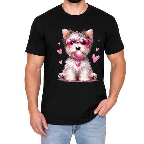 Cute yorkie puppy mens shirt - yorkie,