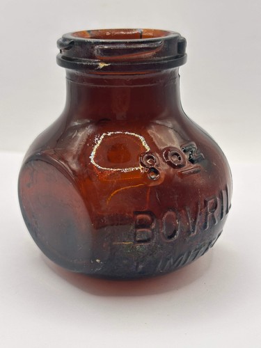 Old 8oz amber glass