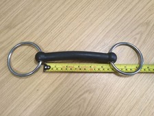 BNWT 5.5" Straight Bar Flexible Rubber Loose Ring Snaffle Bit *Free Postage*