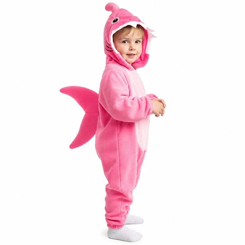 Kids pink shark costume soft - kids,