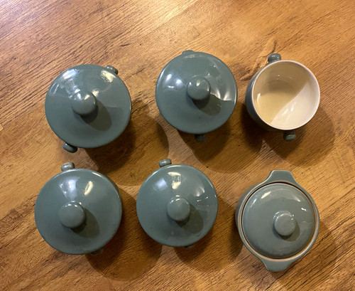 Denby green stoneware lidded - green,