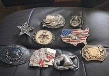 Job Lot9 Vintage Mixed mens  Belt Buckles  Retro 