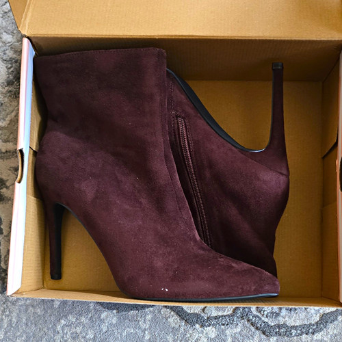 Womens burgundy suede ankle - womens,