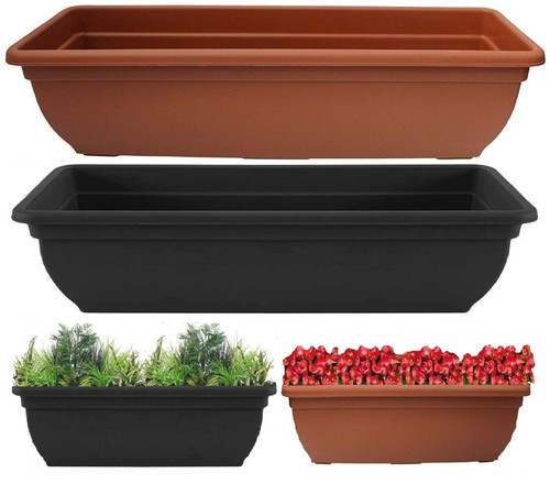 Plastic planters rectangle - plastic,