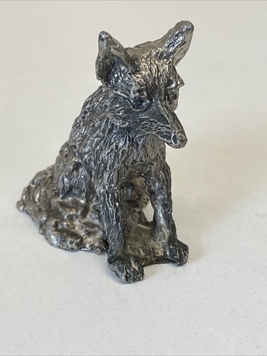 Miniature fox statue metal - miniature,