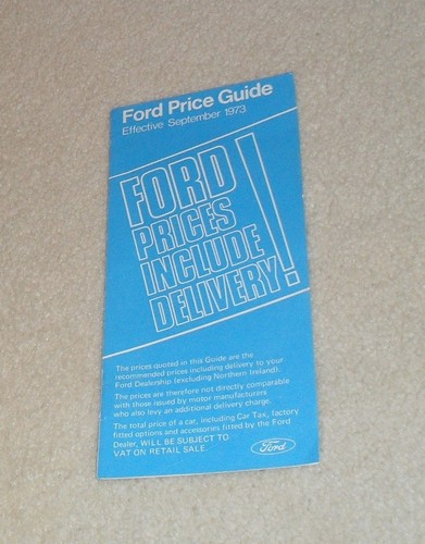 Ford price guide 1973 - price, escort