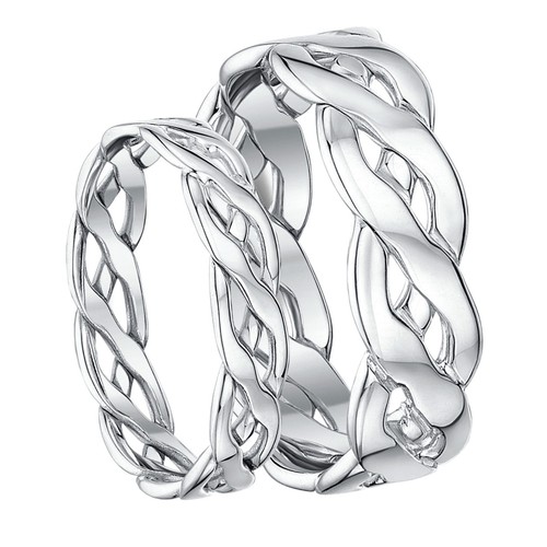 His and hers 9ct white - hers, gold