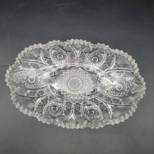 Vintage Cut Glass Oval Bowl