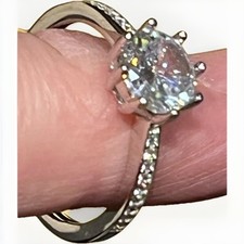 Ladies ring silver diamanté style size 7 in box stella picciotto