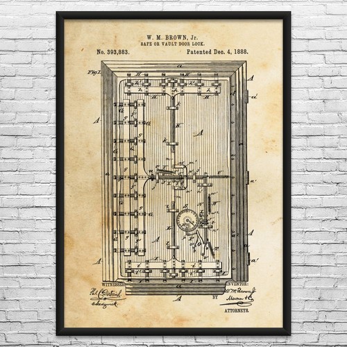 Bank vault door patent - vault,