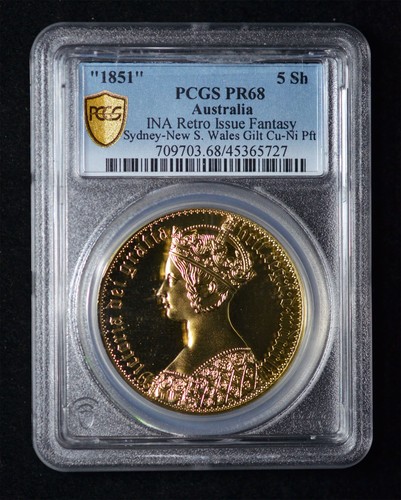 Pcgs pr68 1851 australia - pr68, queen
