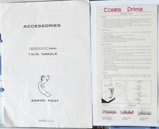 Original Twin Needle & Zipper Foot Leaflet + Sewing Machine Sewing Tips Leaflet