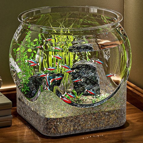 Round fish bowl clear - bowl, aquarium