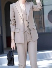 Women's 3-pc Pants Vest Blazer Tuxedo suits for Office Business Size 8 Brand NEW
