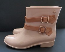 Vivienne Westwood Anglomania Melissa Rose Pink Wellies Ankle Boots size UK 6