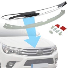 Bonnet Edge Trim for Front Grille in Chrome for Toyota Hilux Revo MK8 2015-21