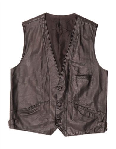 Vintage mens leather gilet - mens, uk