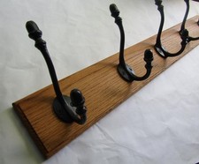 Rustic oak coat hook - oak,