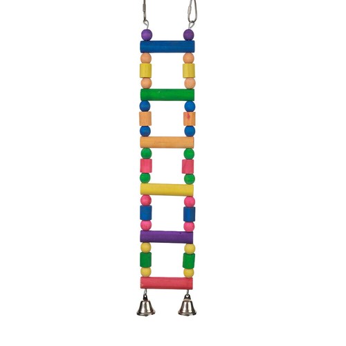 Rainbow wooden bird ladder - rainbow,